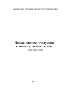 Образец документа: Руководство по эксплуатации (РЭ)